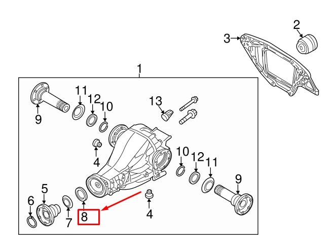 NEW AUDI A8 4H ENGINE SHAFT OIL SEAL 0AR525275A ORIGINAL