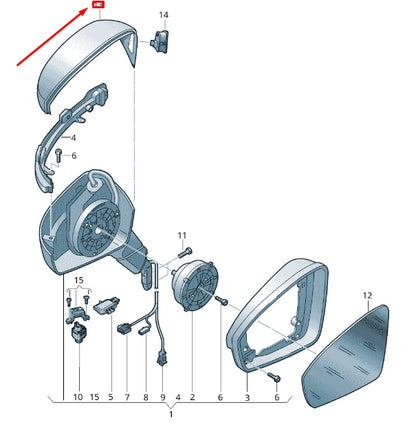 NEW VW TIGUAN ALLSPACE AD MK2 FRONT RIGHT DOOR MIRROR CAP 5NM857538GRU
