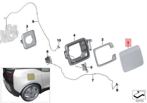 NEW BMW I3 I01 PRIMED CHARGING SOCKET COVER 7376190 51177376190 ORIGINAL