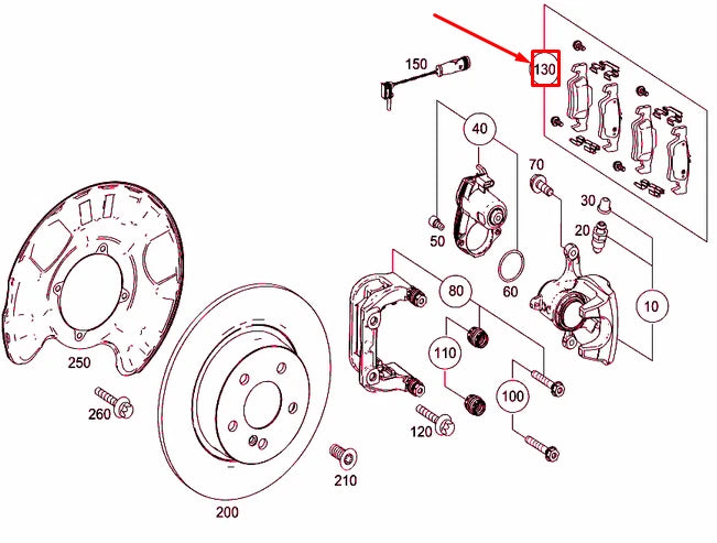 NEW MERCEDES-BENZ ML W166 REAR WHEEL BRAKE PADS SET A0074207820 ORIGINAL