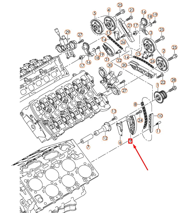 NEW AUDI A8 D4 ENGINE TIMING CHAIN TENSIONER 07D109467G ORIGINAL
