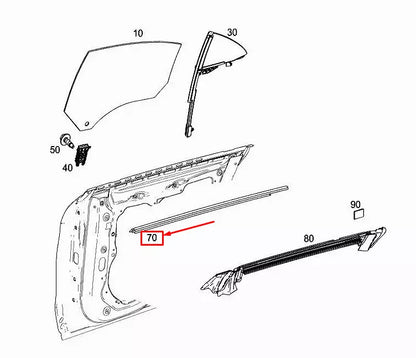 NEW MERCEDES-BENZ CLA C117 REAR RIGHT DOOR WINDOW TRIM STRIP A1177350482