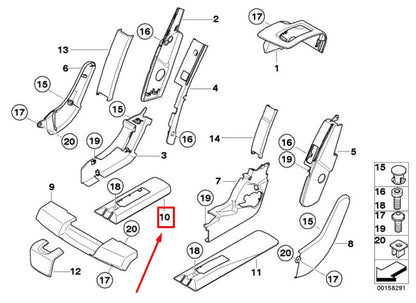 NEW BMW X5 E70 REAR RIGHT SEAT SEAT RAIL TRIM COVER 7171833 52207171833 ORIGINAL