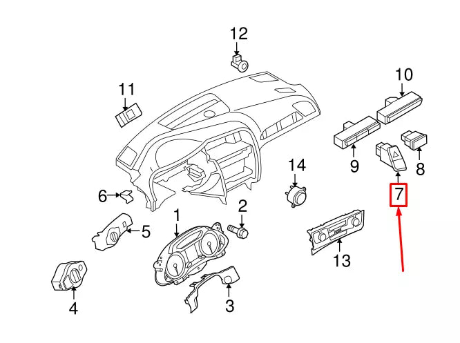 NEW AUDI A4 AVANT B8 HAZARD WARNING SWITCH LHD 8K1941509V10 ORIGINAL