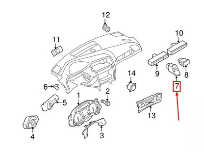 NEW AUDI A4 AVANT B8 HAZARD WARNING SWITCH LHD 8K1941509V10 ORIGINAL