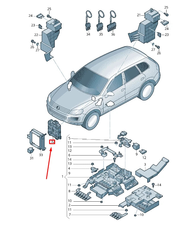 NEW VW TOUAREG 7P MK2 FUSE RELAY PLATE 7L0937503A