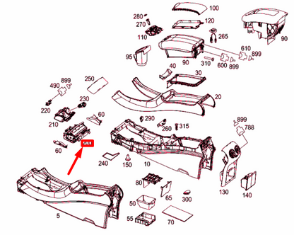 NEW MB CLK C209 CENTRE CONSOLE ASHTRAY TRIM ASSEMBLY A20968006509051 ORIGINAL
