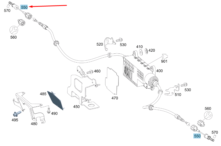 NEW MERCEDES-BENZ VITO W447 PARKING BRAKE CABLE A4474203800 ORIGINAL