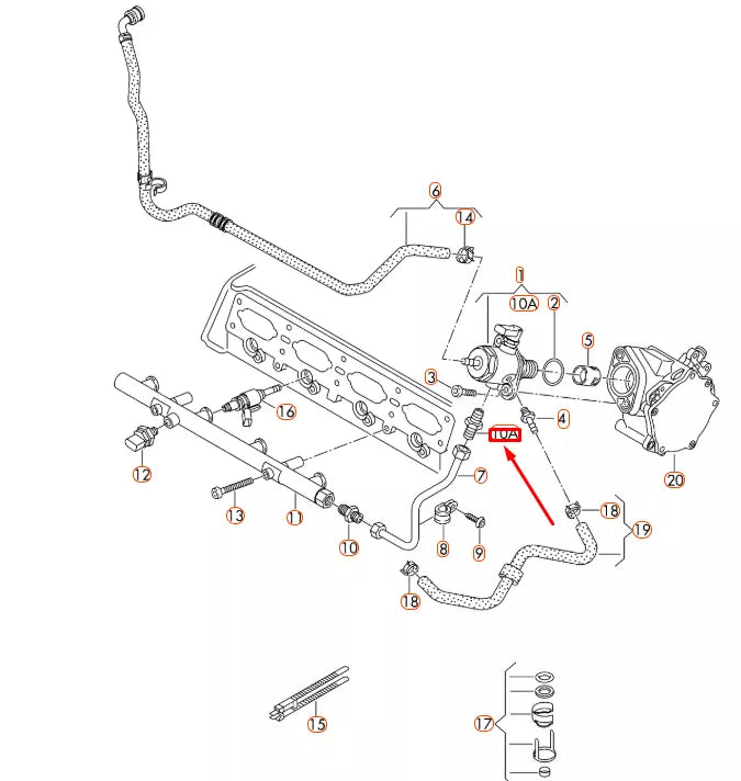 NEW AUDI A1 MK1 FUEL PUMP ADAPTER 06E127065G GENUIE ORIGINAL