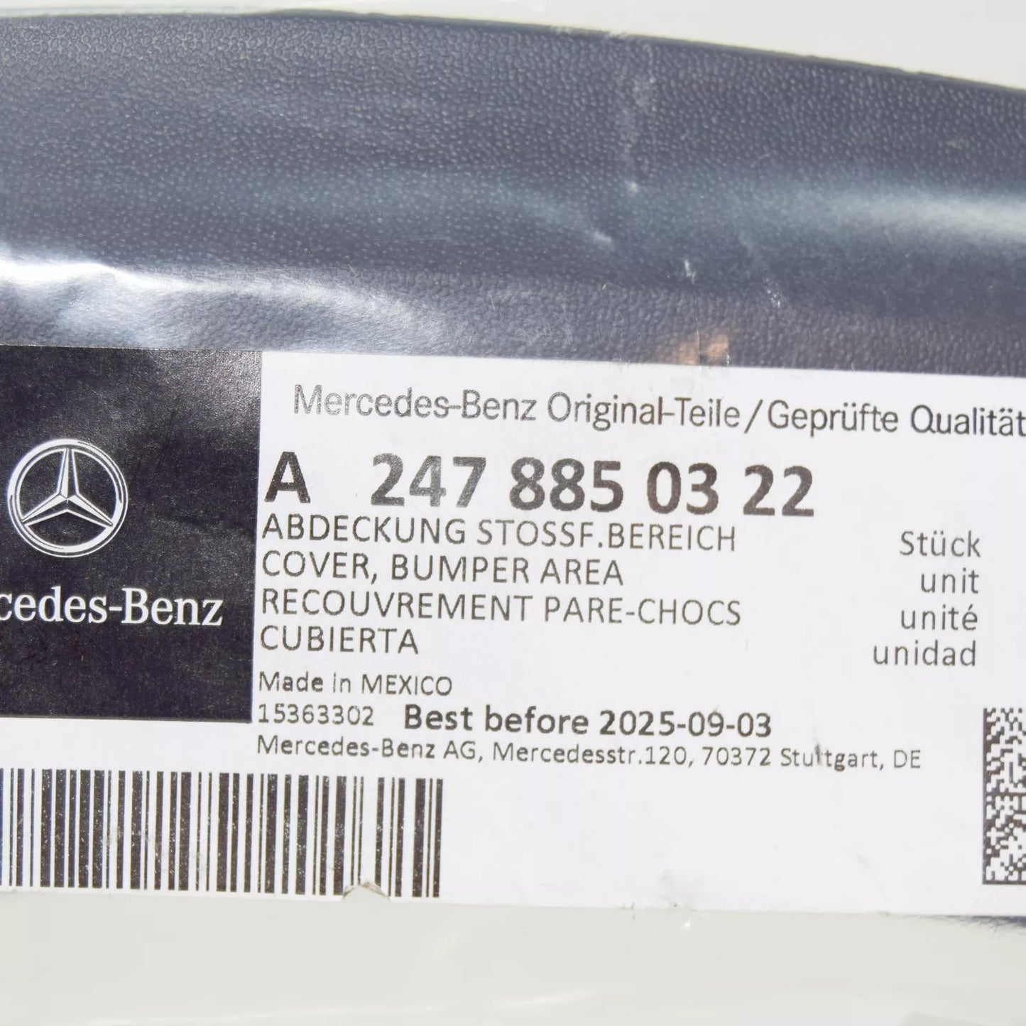 NEW MB GLB X247 REAR RIGHT REARWARD WHEEL ARCH MOLDING A2478850322 ORIGINAL