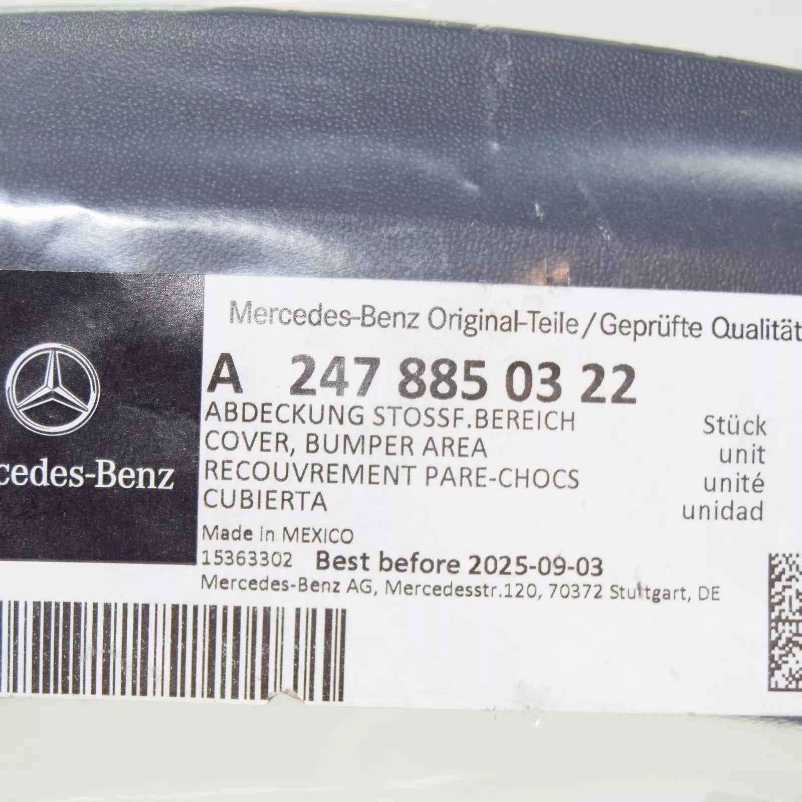 NEW MB GLB X247 REAR RIGHT REARWARD WHEEL ARCH MOLDING A2478850322 ORIGINAL