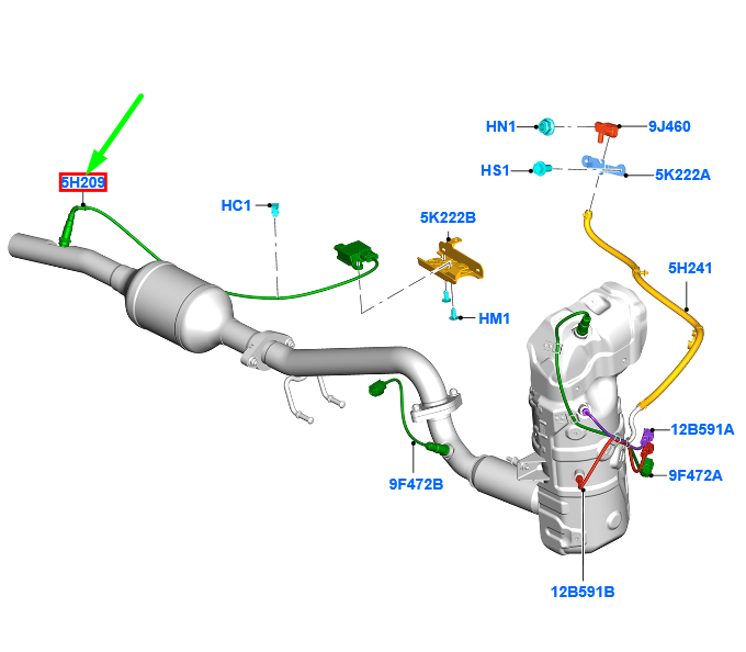 new ford kuga mk3 exhaust system sensor 2454763 jv6a-5l239-ab original