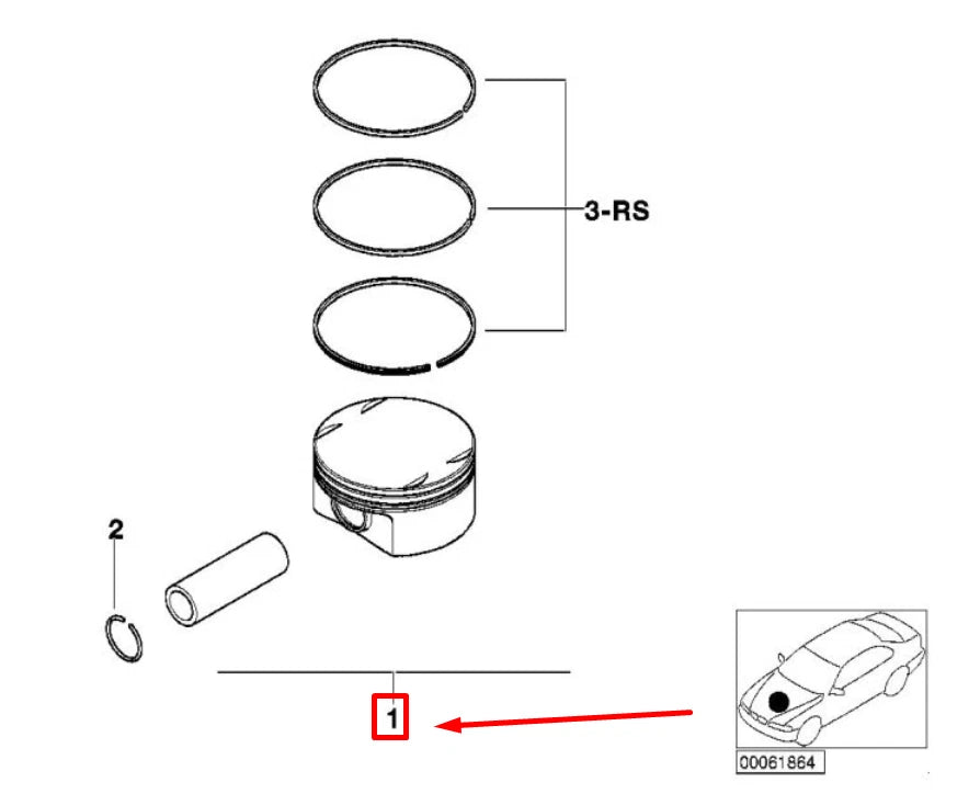 NEW BMW X5 E70 ENGINE PISTON 11258619196 8619196 ORIGINAL