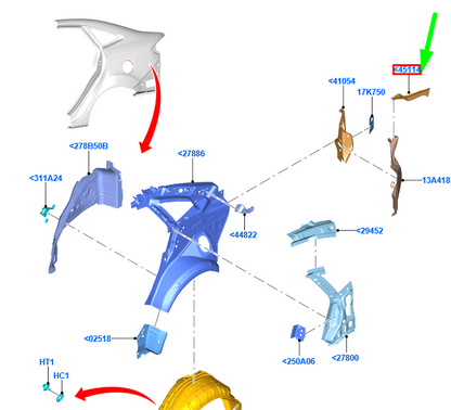 new ford fiesta mk6 wt right luggage compartment drain trough 1739770 original