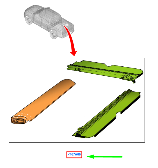 new ford ranger t6 mk1 tonneau cover 1762109 a66sx-26501a34-aa original