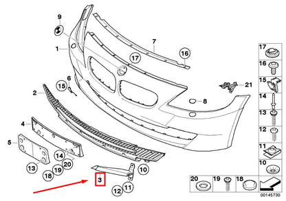 NEW BMW Z4 COUPE E86 FRONT RIGHT FOG LAMP COVER 7158836 51117158836 ORIGINAL