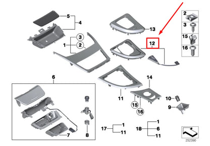 NEW BMW 1 COUPE E82 GEAR SHIFTING LEVEL PLASTIC TRIM 51167078567 7078567