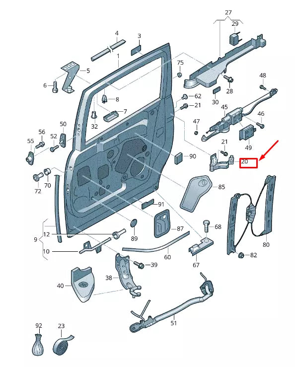 NEW VW SHARAN 7N CENTER LEFT SLIDING DOOR HINGE 7N0843335J ORIGINAL