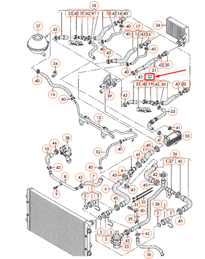 NEW AUDI A3 8P ENGINE COOLANT HOSE 1K0121156BE ORIGINAL