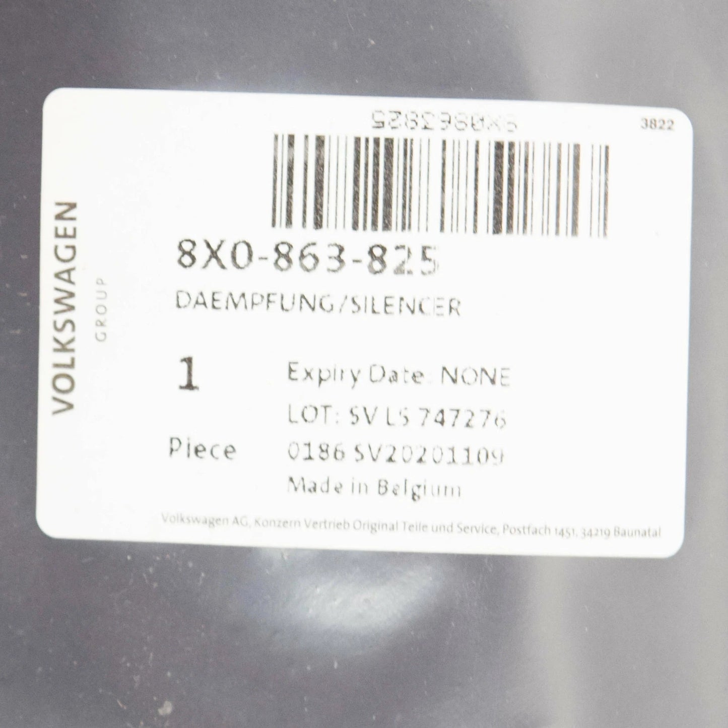 NEW AUDI A1 8X ENGINE BONNET SOUND ABSORBER 8X0863825 ORIGINAL