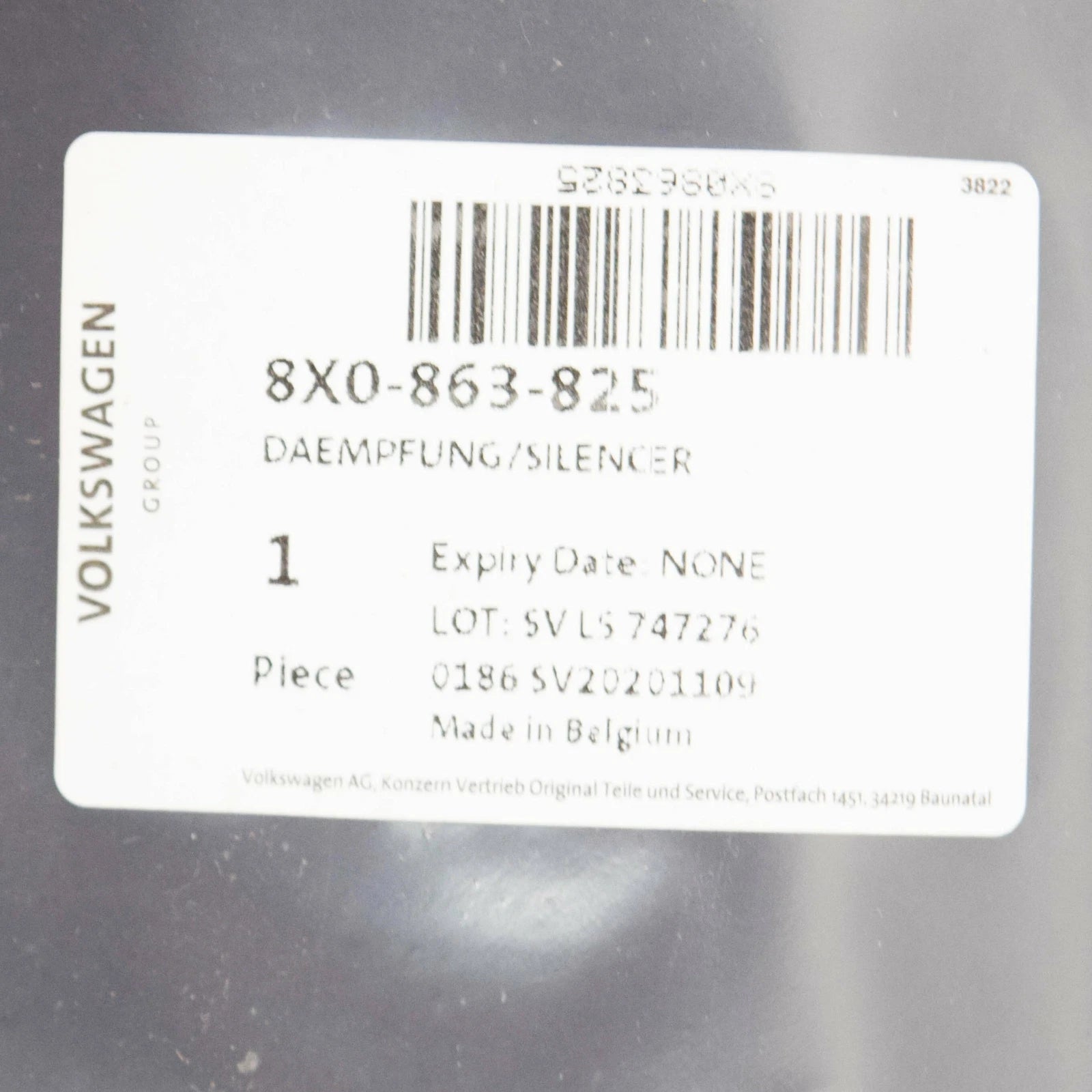 NEW AUDI A1 8X ENGINE BONNET SOUND ABSORBER 8X0863825 ORIGINAL