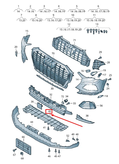 NEW AUDI Q3 F3 SPORTBACK FRONT LOWER BUMPER SPLASH SHIELD 83A807611