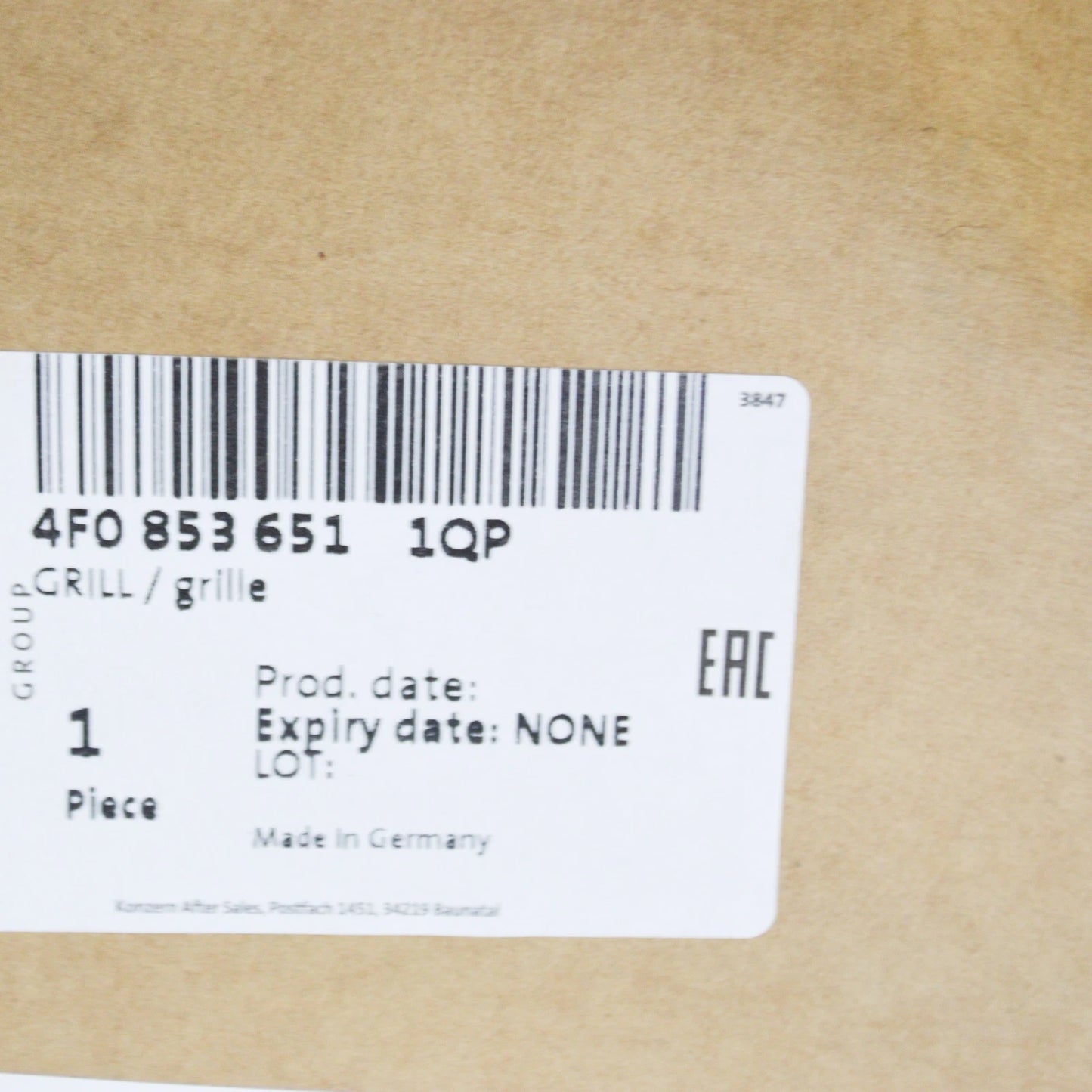 NEW AUDI A6 AVANT C6 FRONT RADIATOR GRILLE 4F08536511QP