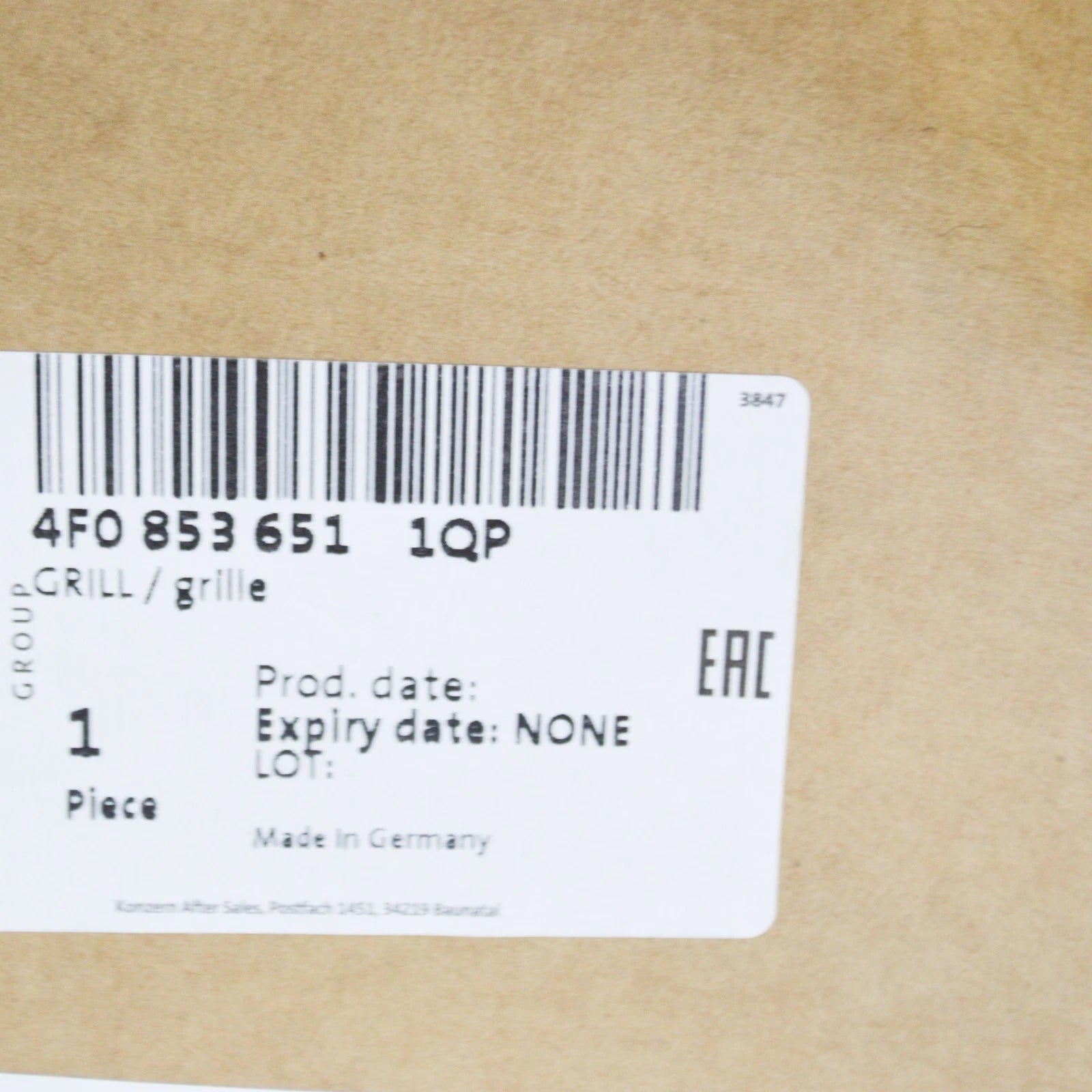 NEW AUDI A6 AVANT C6 FRONT RADIATOR GRILLE 4F08536511QP