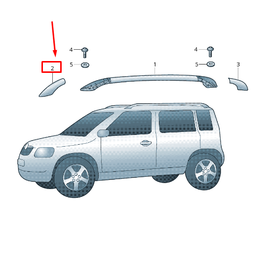 new skoda yeti 5l front right roof rail cap 5l0860146041 original