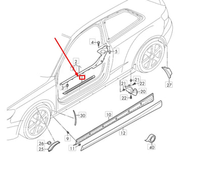 NEW AUDI A3 8V FRONT SILL TRIM STRIP 8V3853491B9B9