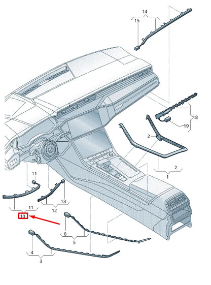 NEW AUDI Q7 4M LEFT INSTRUMENT PANEL LIGHT BAR LHD 4M8947197