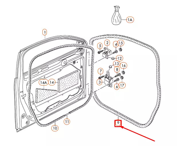 NEW VOLKSWAGEN PASSAT B6 FRONT DOOR INNER SEAL 3C4867911C5AP