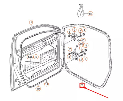 NEW VOLKSWAGEN PASSAT B6 FRONT DOOR INNER SEAL 3C4867911C5AP
