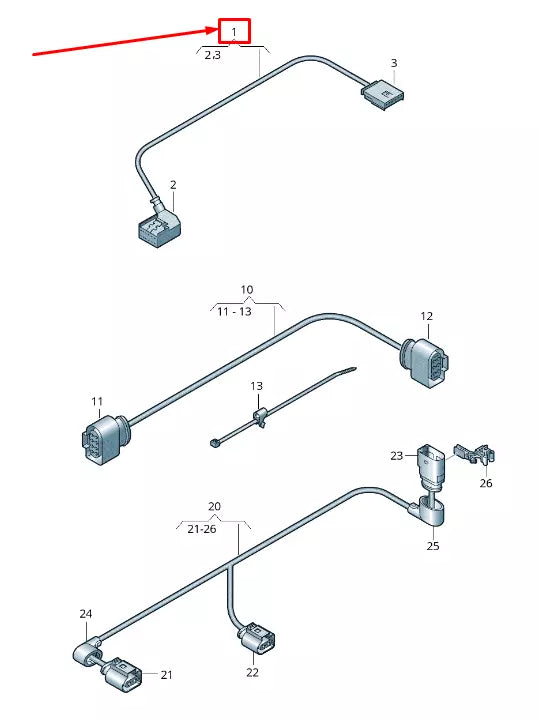 NEW AUDI RS3 ROOF WIRING HARNESS 8V0971100A