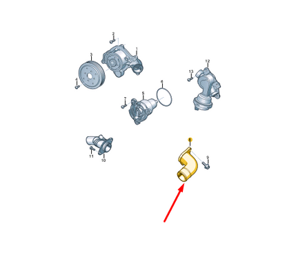 NEW AUDI A6 C8 COOLANT UNION HOSE W SEAL 06M121137AG ORIGINAL
