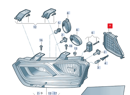 new audi q3 8u front left headlight cover cap 8u0941159 original