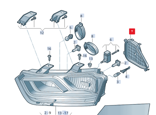 new audi q3 8u front left headlight cover cap 8u0941159 original