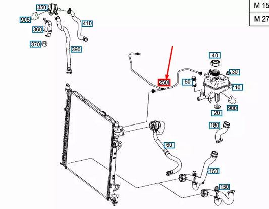 NEW MERCEDES-BENZ ML W166 OVERFLOW VENT LINE A1665001591