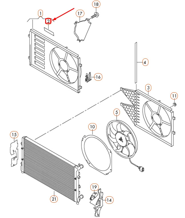 NEW AUDI A1 MK1 RADIATOR FAN RING AIR CONTROL FLAP 1K0121223 ORIGINAL