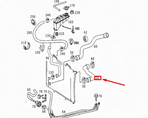 NEW MERCEDES-BENZ E W210 RADIATOR TOP HOSE A2105014182 ORIGINAL
