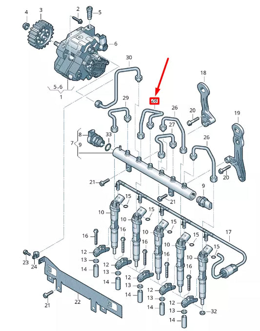 NEW VOLKSWAGEN CRAFTER 2F MK1 FUEL PRESSURE PIPE 076130304