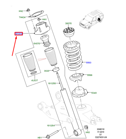 new lr range rover sport l494 rear shock absorber reinforcement lr125895