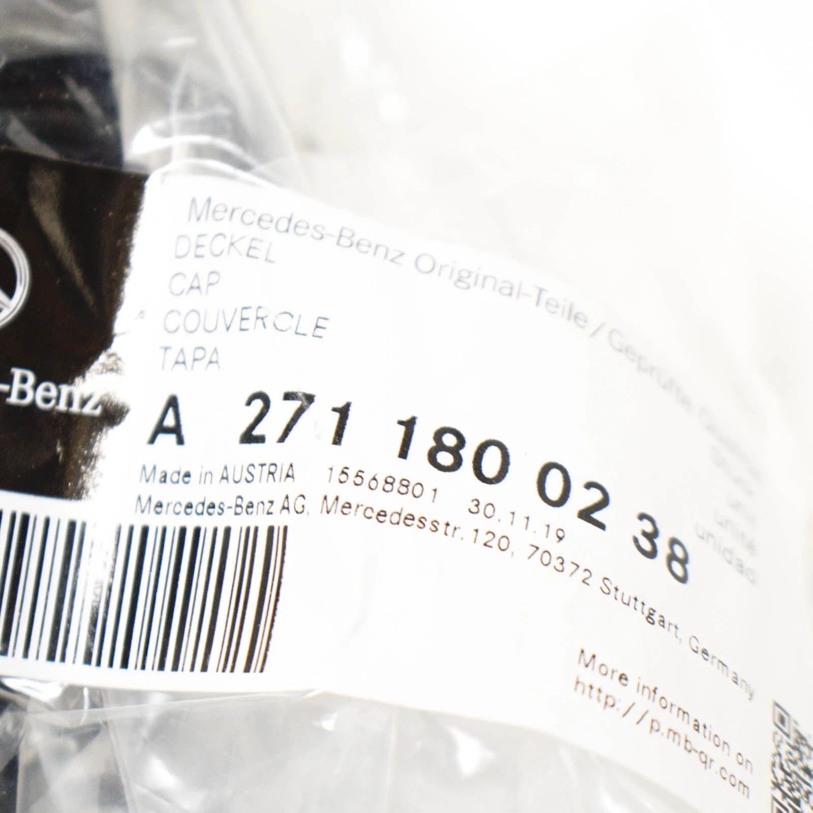 NEW MB C-CLASS W203 ENGINE OIL FILTER CAP A2711800238 2.5 PETROL ORIGINAL