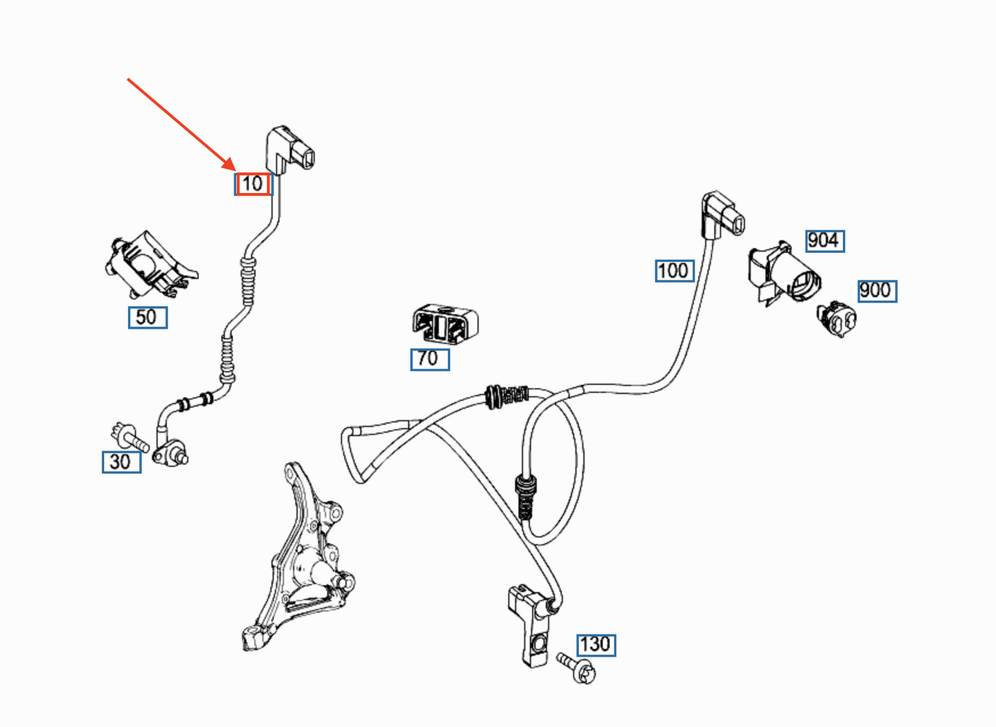 NEW MB C W204 FRONT AXLE ABS WHEEL SPEED SENSOR A2045400517 ORIGINAL