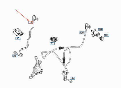 NEW MB C W204 FRONT AXLE ABS WHEEL SPEED SENSOR A2045400517 ORIGINAL