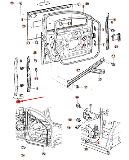 NEW VW JETTA A5 FRONT LEFT REARWARD DOOR SEAL END TRIM 1K5837381F5AP
