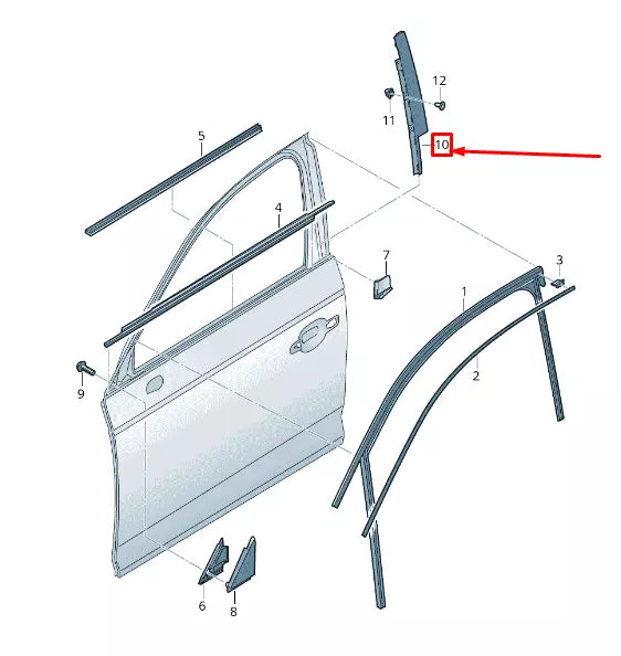 NEW AUDI Q5 FY FRONT RIGHT DOOR APPLIQUE TRIM 80A837902A5FQ