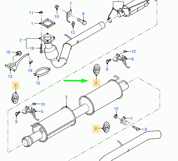 new ford transit mk3 exhaust system rubber insulator 4042064 original