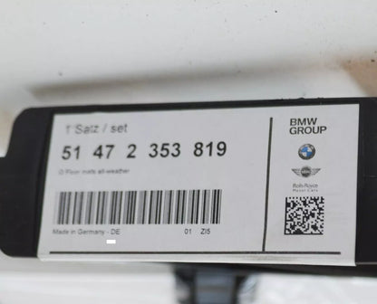 NEW BMW I3 I01 REAR ALL-WEATHER FLOOR MAT PROTECTION COVER 51472353819 ORIGINAL