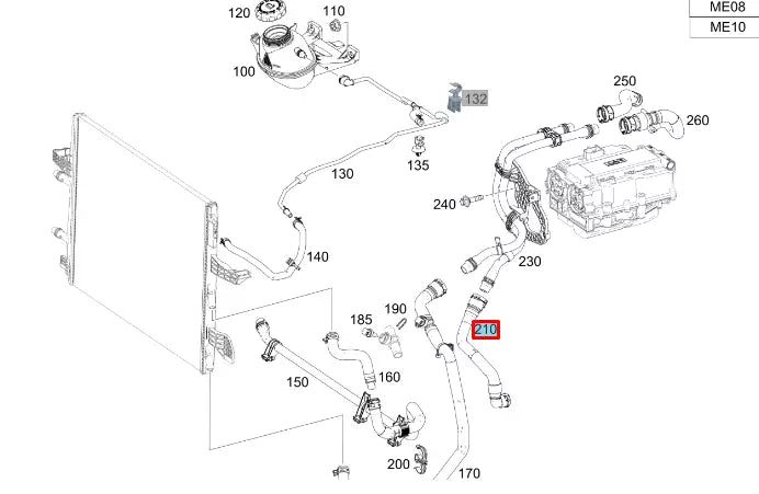 NEW MERCEDES-BENZ A W177 COOLANT LINE PIPE A1775010502 ORIGINAL